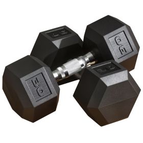 Rubber Dumbbells Weight Set, Total 60lbs 30lbs Each Dumbbell Hand Weight for Body Fitness Training for Home Office Gym, Black